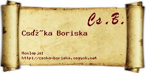 Csóka Boriska névjegykártya